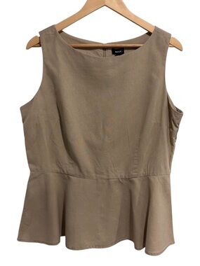 Mexx Sleeveless Peplum Sleeveless Peplum Top in Light Beige